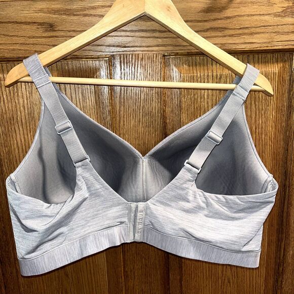 Cacique Lightly Lined No Wire Bra 44DD Grey Heathered Comfort Adjustable - Picture 2 of 6